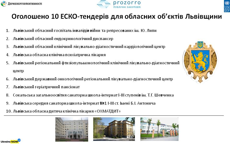 На Львівщині оголошено 10 ЕСКО-тендерів для підвищення енергоефективності обласних бюджетних установ